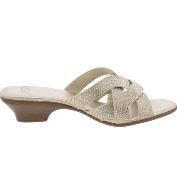 Jones New York Womens Enny Embellished  Slide Sandals Light Gold Size 7 New - Picture 2 of 5